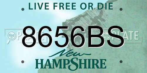 8656BS New Hampshire License Plate