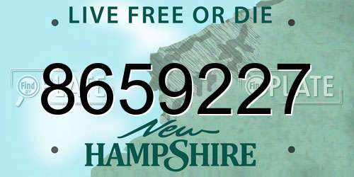 8659227 New Hampshire License Plate