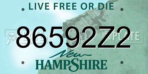 86592Z2 New Hampshire License Plate