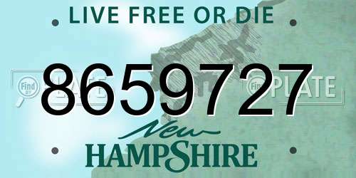 8659727 New Hampshire License Plate