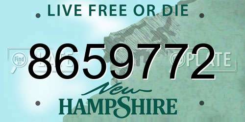 8659772 New Hampshire License Plate