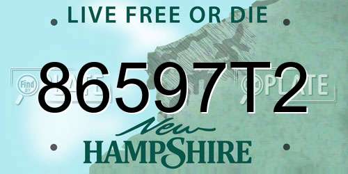 86597T2 New Hampshire License Plate