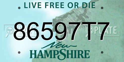86597T7 New Hampshire License Plate