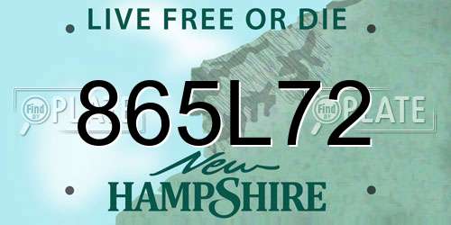 865L72 New Hampshire License Plate