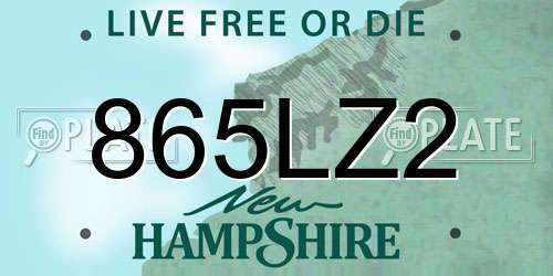 865LZ2 New Hampshire License Plate