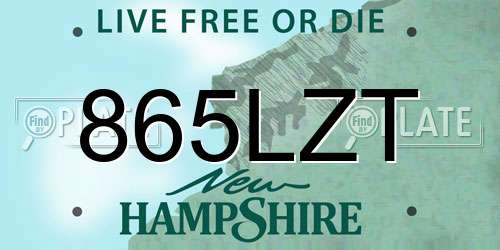 865LZT New Hampshire License Plate