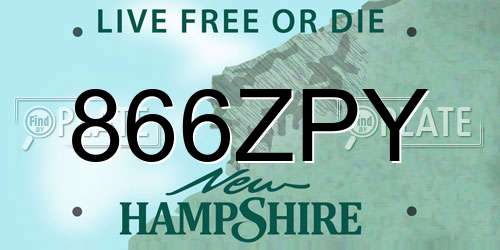 866ZPY New Hampshire License Plate