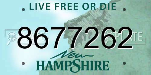 8677262 New Hampshire License Plate