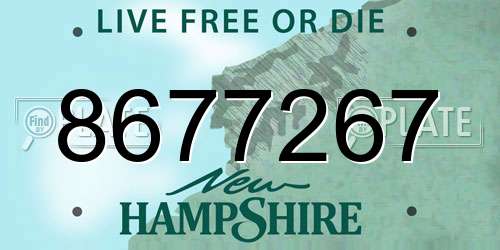 8677267 New Hampshire License Plate