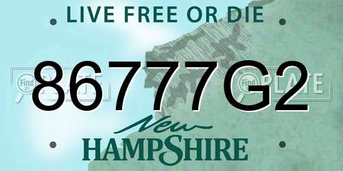 86777G2 New Hampshire License Plate