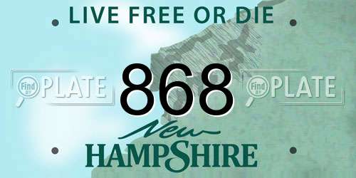 868 New Hampshire License Plate