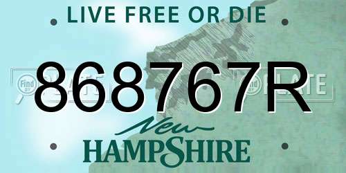 868767R New Hampshire License Plate