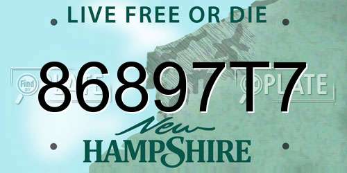 86897T7 New Hampshire License Plate