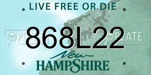 868L22 New Hampshire License Plate