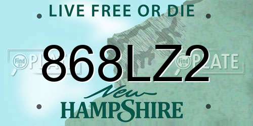 868LZ2 New Hampshire License Plate