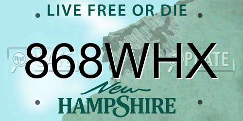 868WHX New Hampshire License Plate