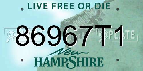 86967T1 New Hampshire License Plate