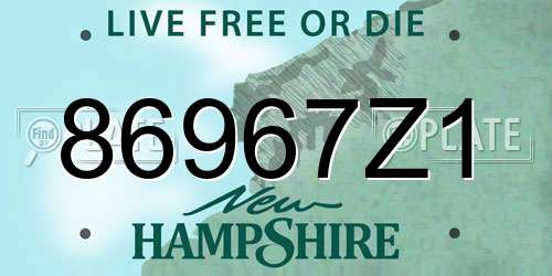 86967Z1 New Hampshire License Plate