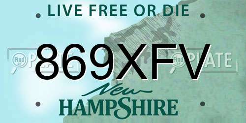 869XFV New Hampshire License Plate