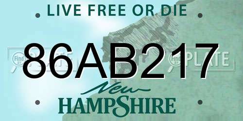 86AB217 New Hampshire License Plate