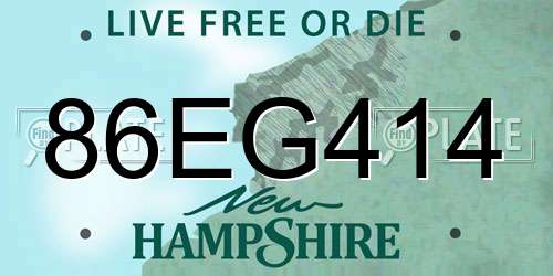 86EG414 New Hampshire License Plate