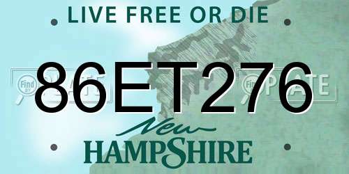 86ET276 New Hampshire License Plate
