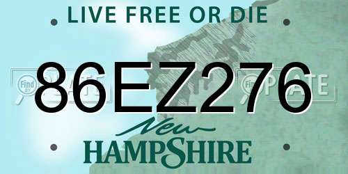 86EZ276 New Hampshire License Plate