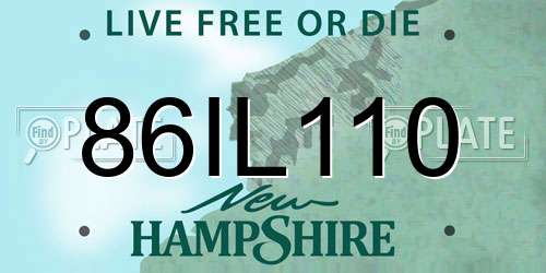 86IL110 New Hampshire License Plate