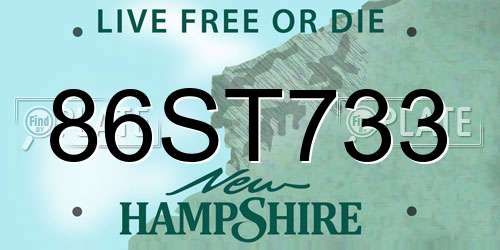 86ST733 New Hampshire License Plate