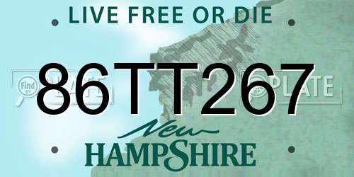 86TT267 New Hampshire License Plate