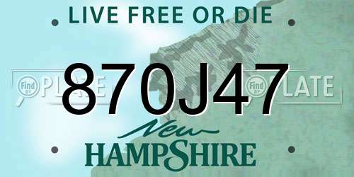 870J47 New Hampshire License Plate