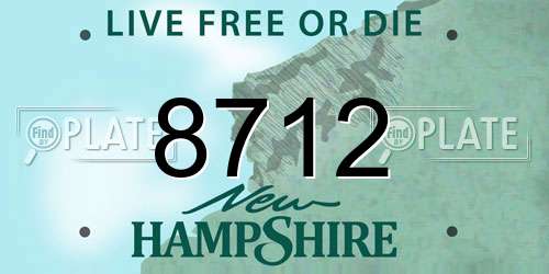 8712 New Hampshire License Plate