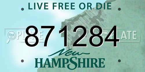 871284 New Hampshire License Plate