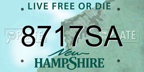 8717SA New Hampshire License Plate