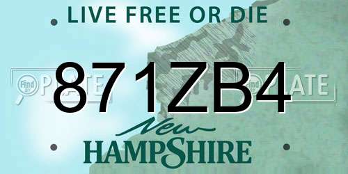871ZB4 New Hampshire License Plate