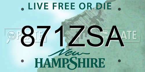 871ZSA New Hampshire License Plate