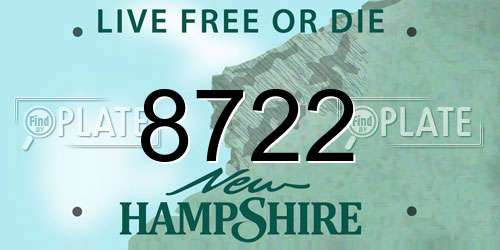 8722 New Hampshire License Plate