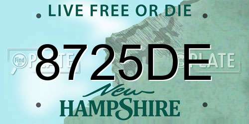 8725DE New Hampshire License Plate