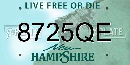 8725QE New Hampshire License Plate