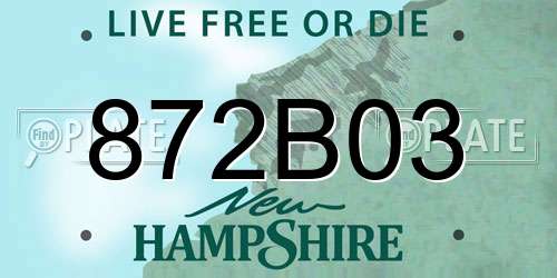 872B03 New Hampshire License Plate