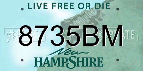 8735BM New Hampshire License Plate