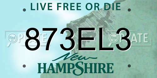 873EL3 New Hampshire License Plate