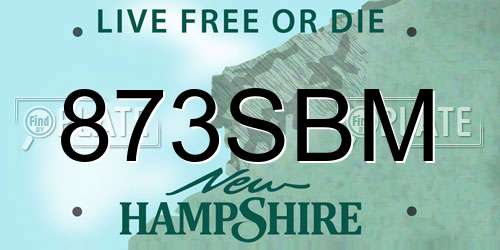 873SBM New Hampshire License Plate