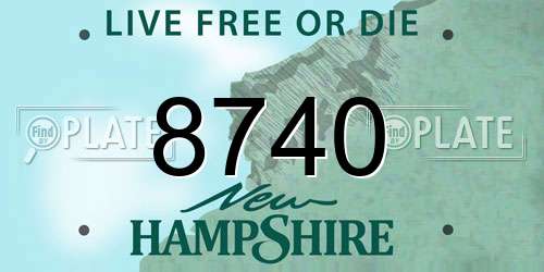 8740 New Hampshire License Plate