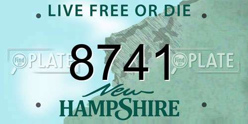 8741 New Hampshire License Plate