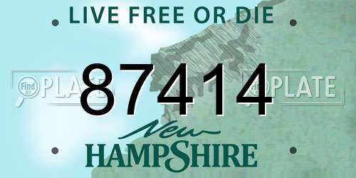 87414 New Hampshire License Plate