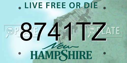 8741TZ New Hampshire License Plate