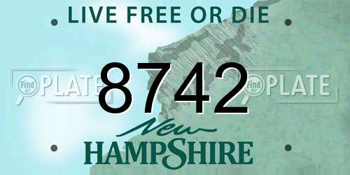 8742 New Hampshire License Plate