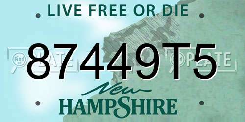 87449T5 New Hampshire License Plate