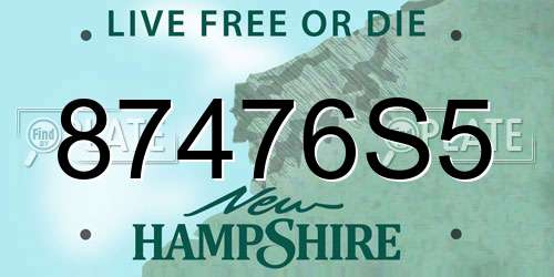 87476S5 New Hampshire License Plate